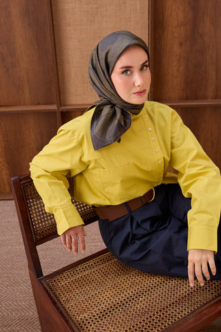 Twill İpek Eşarp Vega Antrasit - Twill İpek Eşarp - | Silk Home