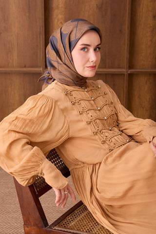 Twill İpek Eşarp Vega Antrasit - Twill İpek Eşarp - | Silk Home