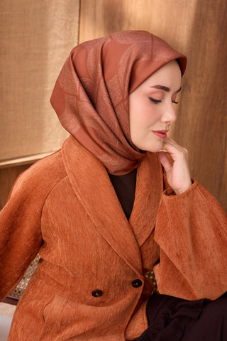 Twill İpek Eşarp Vega Kiremit - Twill İpek Eşarp - | Silk Home