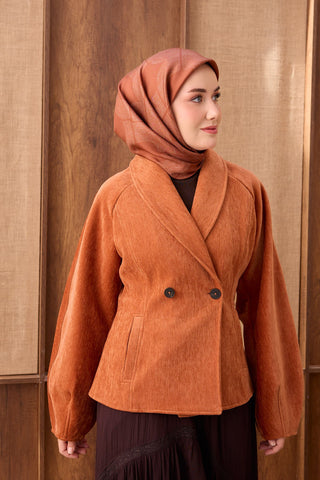 Twill İpek Eşarp Vega Kiremit - Twill İpek Eşarp - | Silk Home
