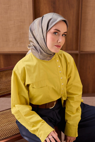 Twill İpek Eşarp Vega Koyu Gri - Twill İpek Eşarp - | Silk Home