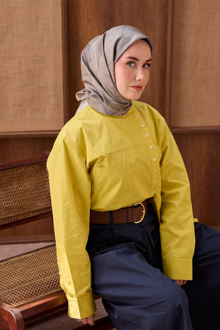 Twill İpek Eşarp Vega Koyu Gri - Twill İpek Eşarp - | Silk Home