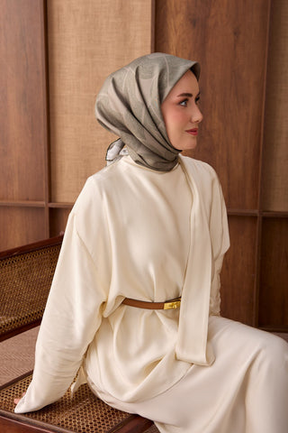 Twill İpek Eşarp Vega Küf Yeşili - Twill İpek Eşarp - | Silk Home
