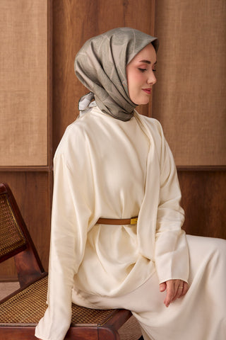 Twill İpek Eşarp Vega Küf Yeşili - Twill İpek Eşarp - | Silk Home