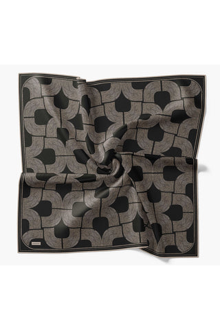 Twill İpek Eşarp Vega Siyah - Twill İpek Eşarp - | Silk Home