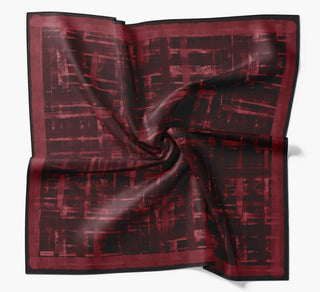 Twill İpek Flow Lines Eşarp Kırmızı 90x90