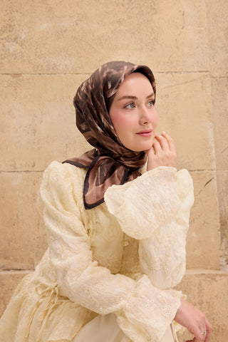 Twill İpek Flow Lines Eşarp Mor 90x90
