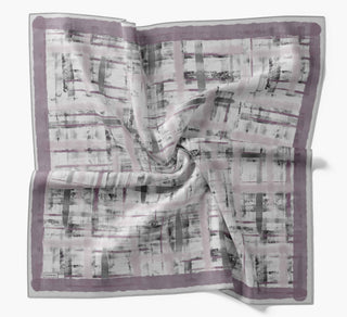 Twill İpek Flow Lines Eşarp Soluk Mürdüm 90x90 - Twill İpek Eşarp - | Silk Home