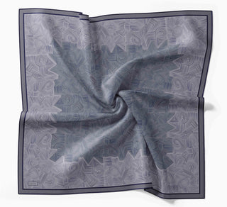 Twill İpek Geo Eşarp Yeşil Gri 90x90
