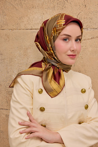 Twill İpek Kemer Vişne Çürüğü - Twill İpek Eşarp - | Silk Home