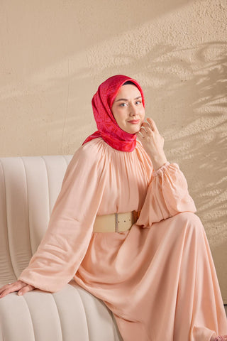 Twill İpek Mandala Eşarp Bayrak Kırmızısı 90x90