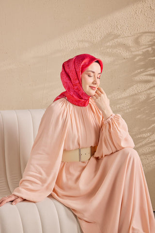 Twill İpek Mandala Eşarp Bayrak Kırmızısı 90x90
