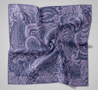Twill İpek Mandala Eşarp Koyu Mor 90x90