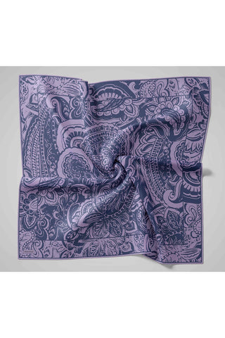 Twill İpek Mandala Eşarp Koyu Mor 90x90