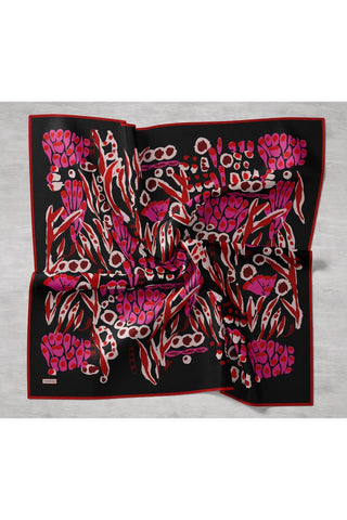 Twill İpek Mercan Eşarp Kırmızı 90x90 - Twill İpek Eşarp - | Silk Home
