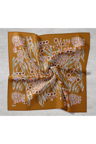 Twill İpek Mercan Eşarp Koyu Turuncu 90x90 - Twill İpek Eşarp - | Silk Home