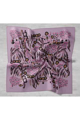 Twill İpek Mercan Eşarp Pembe 90x90 - Twill İpek Eşarp - | Silk Home