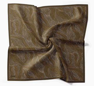 Twill İpek Minimal Eşarp Asker Yeşili 90x90