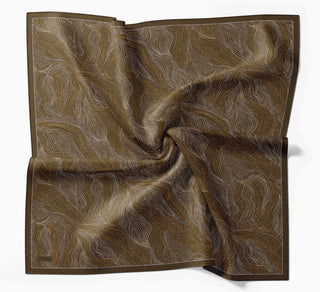 Twill İpek Minimal Eşarp Asker Yeşili 90x90 - Twill İpek Eşarp - | Silk Home