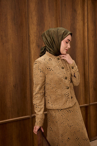 Twill İpek Minimal Eşarp Asker Yeşili 90x90 - Twill İpek Eşarp - | Silk Home