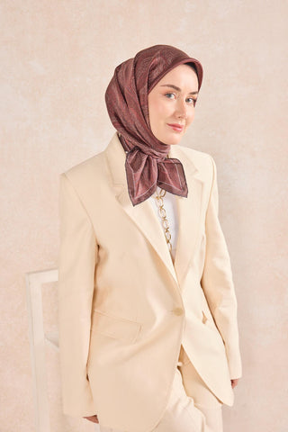 Twill İpek Minimal Eşarp Bordo 90x90