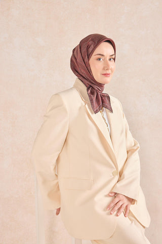 Twill İpek Minimal Eşarp Bordo 90x90