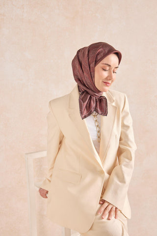 Twill İpek Minimal Eşarp Bordo 90x90