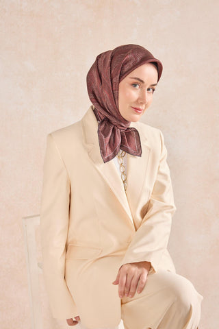 Twill İpek Minimal Eşarp Bordo 90x90