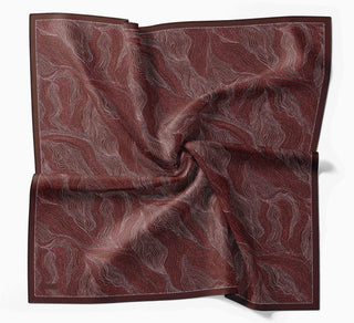 Twill İpek Minimal Eşarp Bordo 90x90