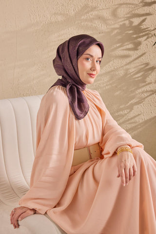 Twill İpek Minimal Eşarp Koyu Mürdüm 90x90