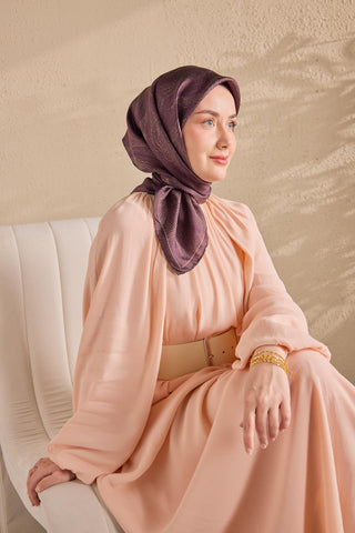 Twill İpek Minimal Eşarp Koyu Mürdüm 90x90