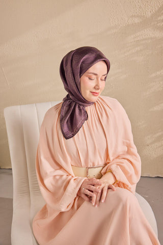 Twill İpek Minimal Eşarp Koyu Mürdüm 90x90