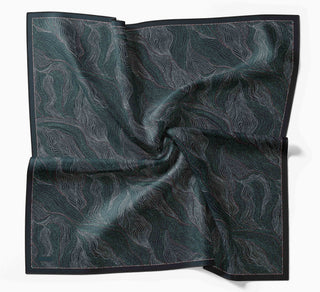 Twill İpek Minimal Eşarp Koyu Yeşil 90x90 - Twill İpek Eşarp - | Silk Home