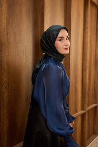 Twill İpek Minimal Eşarp Koyu Yeşil 90x90 - Twill İpek Eşarp - | Silk Home