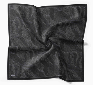 Twill İpek Minimal Eşarp Siyah 90x90 - Twill İpek Eşarp - | Silk Home