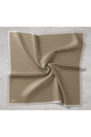 Twill İpek Mono Eşarp Bej 90x90 - Twill İpek Eşarp - | Silk Home
