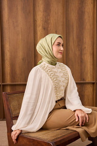 Twill İpek Mono Eşarp Fıstık Yeşili 90x90