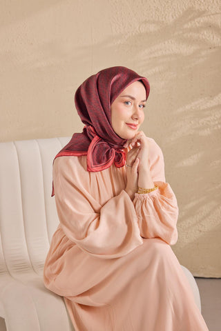 Twill İpek Mono Eşarp Kırmızı 90x90 - Twill İpek Eşarp - | Silk Home