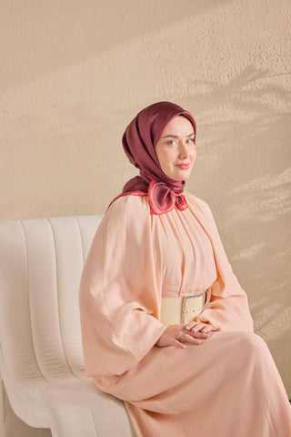 Twill İpek Mono Eşarp Kırmızı 90x90 - Twill İpek Eşarp - | Silk Home