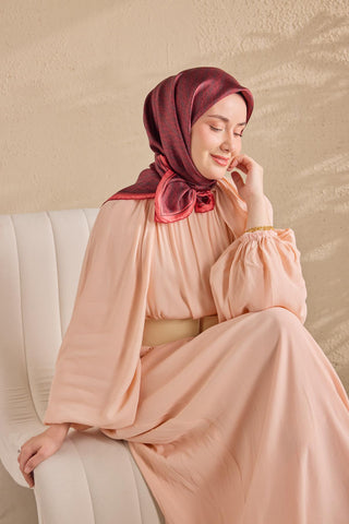 Twill İpek Mono Eşarp Kırmızı 90x90 - Twill İpek Eşarp - | Silk Home
