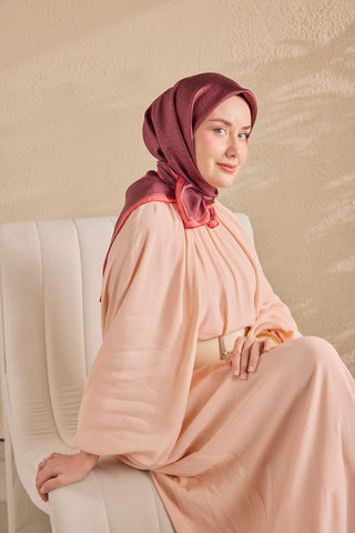 Twill İpek Mono Eşarp Kırmızı 90x90 - Twill İpek Eşarp - | Silk Home