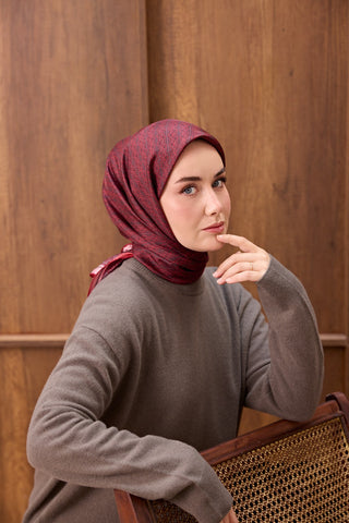 Twill İpek Mono Eşarp Kırmızı 90x90