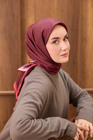 Twill İpek Mono Eşarp Kırmızı 90x90
