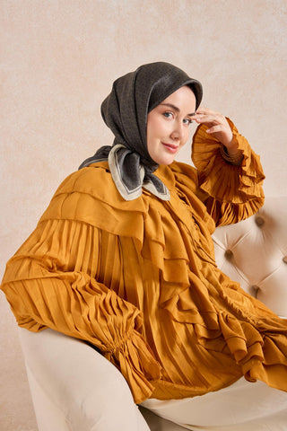 Twill İpek Mono Eşarp Koyu Yeşil 90x90 - Twill İpek Eşarp - | Silk Home