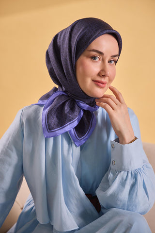 Twill İpek Mono Eşarp Lila 90x90 - Twill İpek Eşarp - | Silk Home