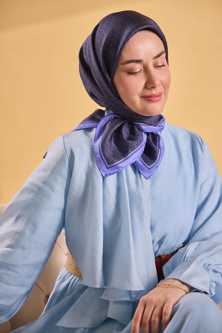 Twill İpek Mono Eşarp Lila 90x90 - Twill İpek Eşarp - | Silk Home