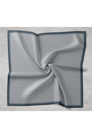 Twill İpek Mono Eşarp Mavi Gri 90x90 - Twill İpek Eşarp - | Silk Home