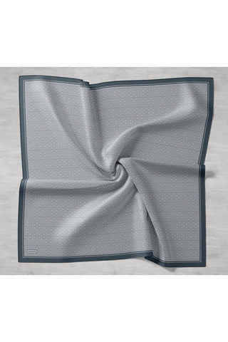 Twill İpek Mono Eşarp Mavi Gri 90x90 - Twill İpek Eşarp - | Silk Home