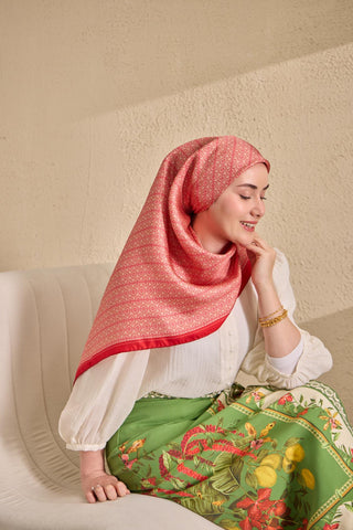 Twill İpek Mono Eşarp Narçiçeği 90x90 - Twill İpek Eşarp - | Silk Home