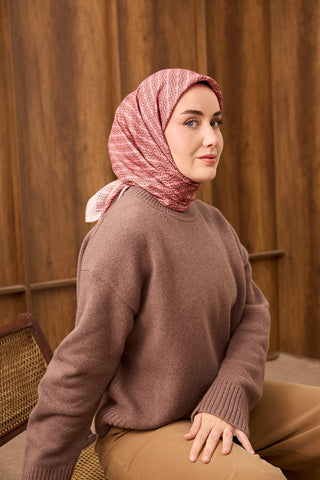Twill İpek Mono Eşarp Pembe 90x90